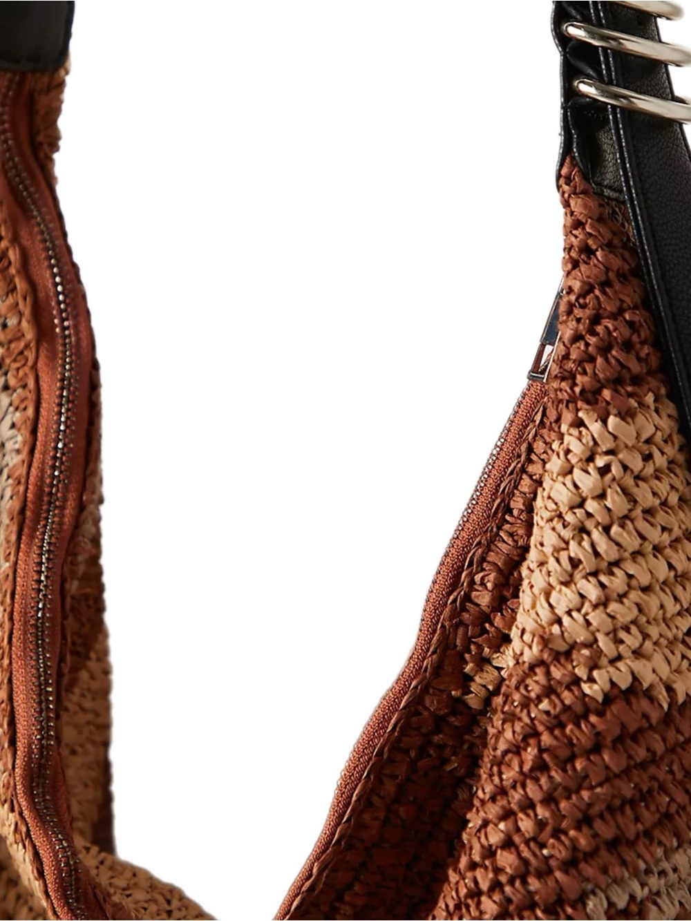 Free People Santorini Woven Raffia Sling Bag in a Neutral Mix Camo Colorway NWT - Picture 3 of 6